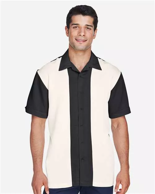 Harriton M575 Men's Two-Tone Camp Shirt With Custom Embroidery