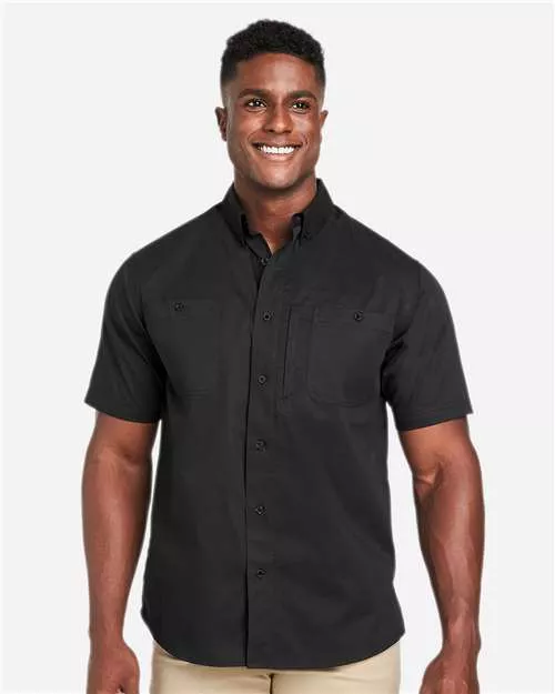 Harriton M585 Men's Advantage IL Short Sleeve Work Shirt With Custom Embroidery