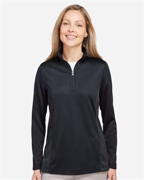 Harriton M786W Women's Flash Snag Protection Plus IL Colorblock Quarter-Zip Pullover With Custom Embroidery