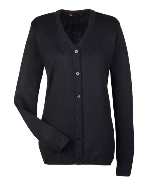 Harriton Women's Pilbloc V-Neck Button Cardigan Sweater