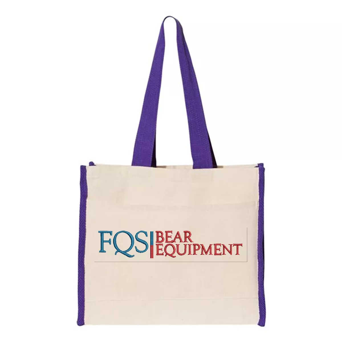 Heavy Canvas Gusset Tote Bag with Color Handles