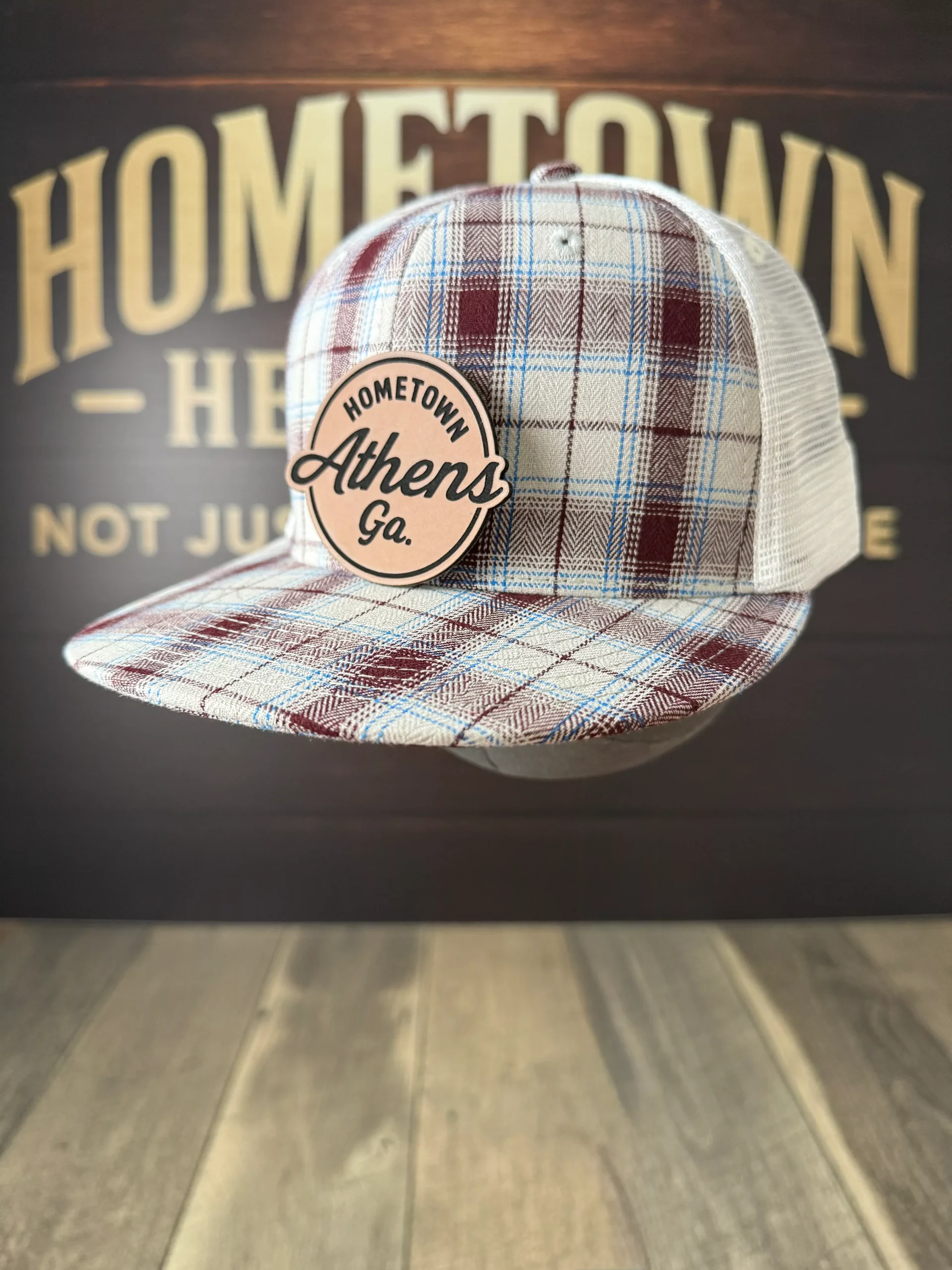 Hometown Athens, Ga. - High Crown Plaid Trucker Hat