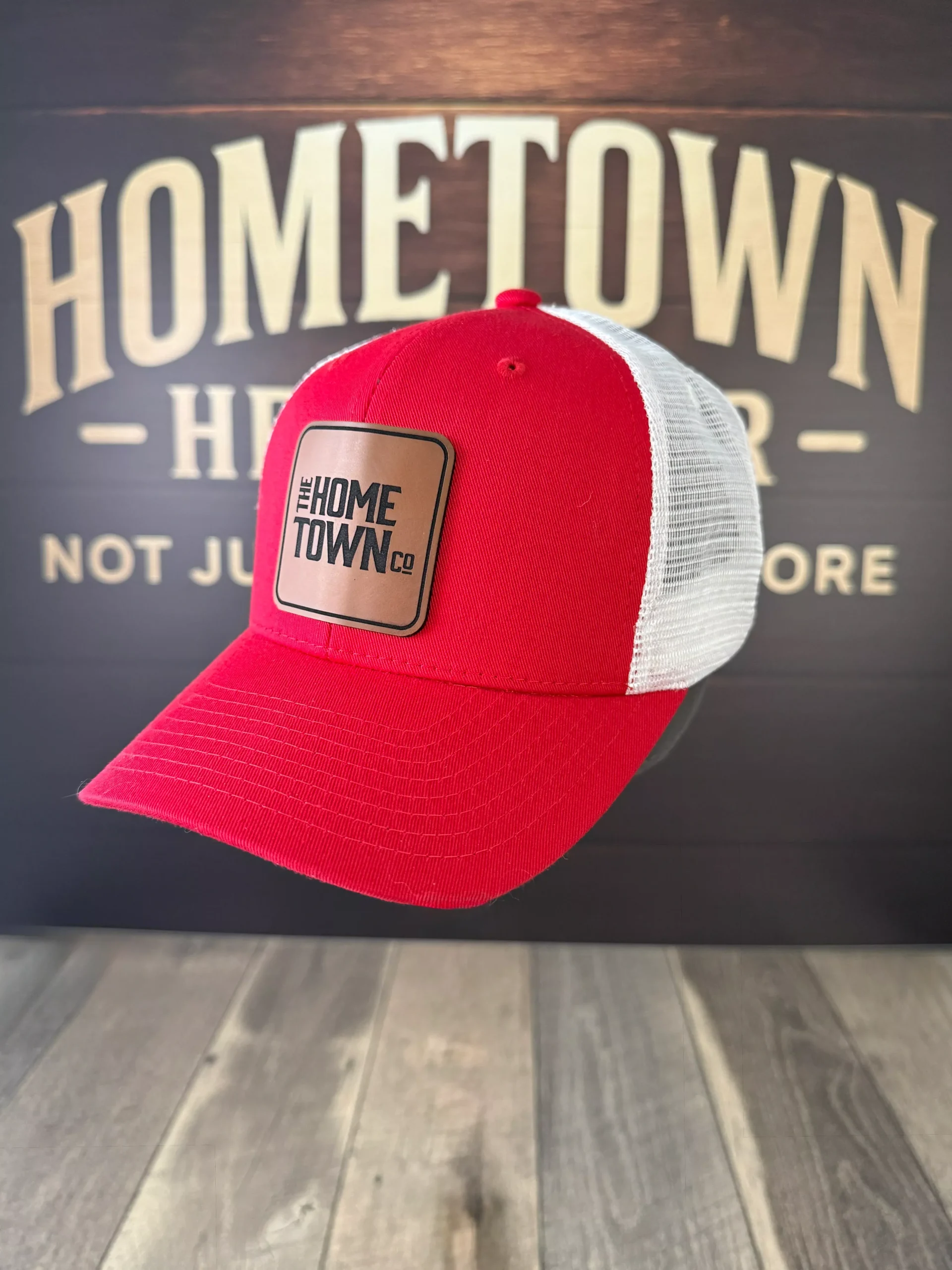The Hometown Co Trucker Hat - Red & White