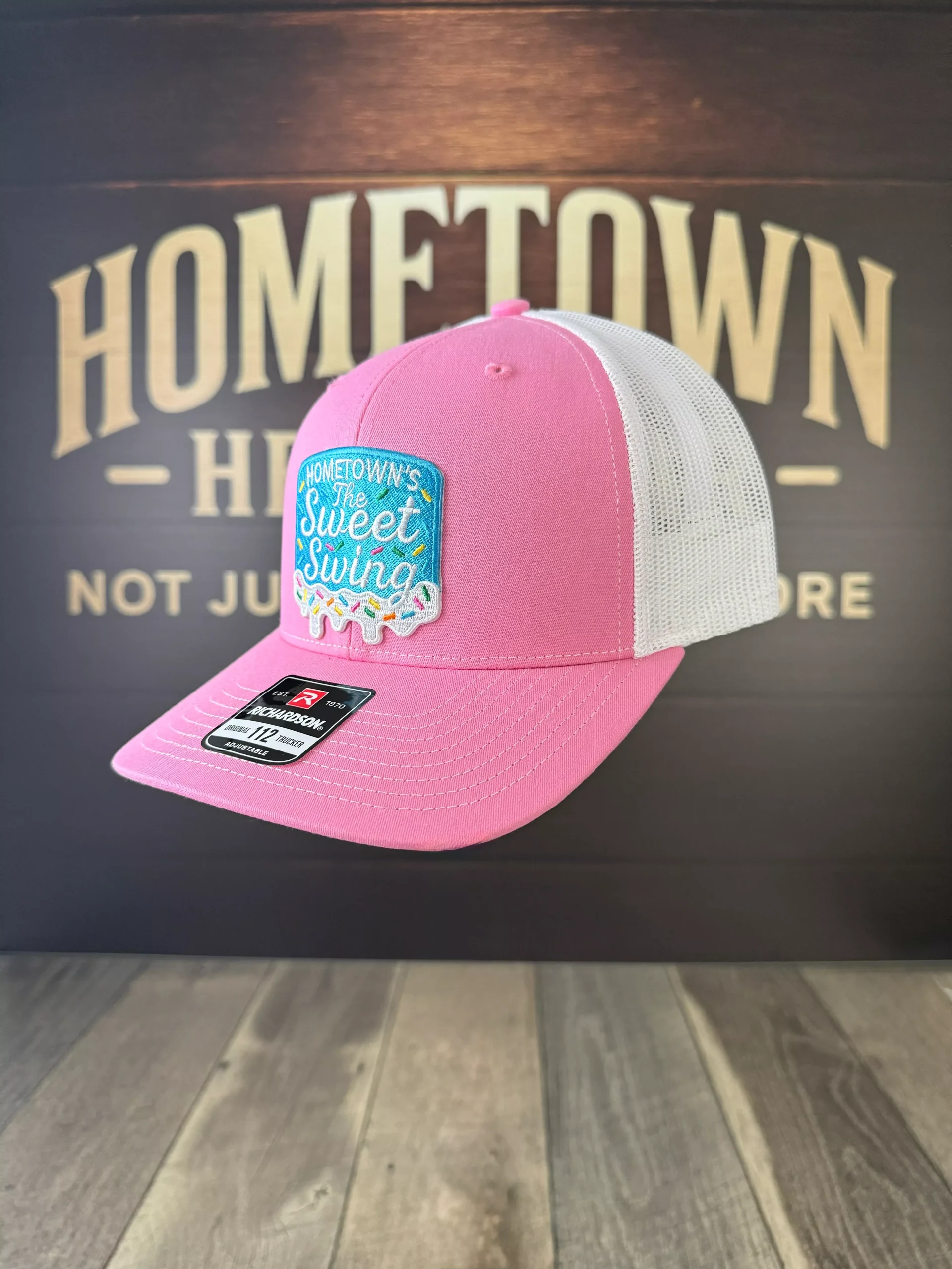 Hometown's Sweet Swing - Pink & White Trucker Hat