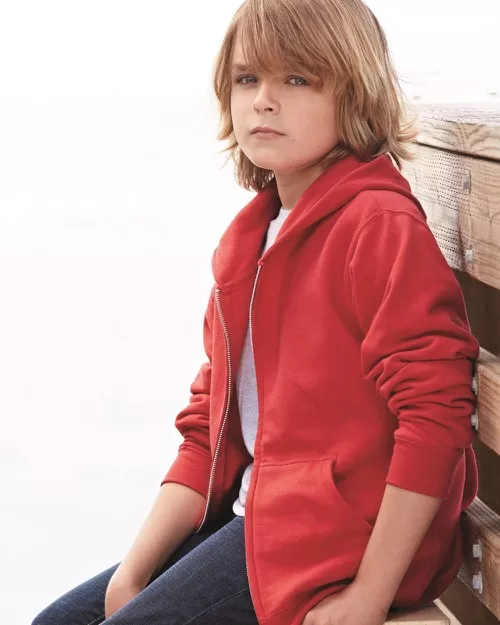 Independent Trading Co. – Youth Midweight Hooded Full-Zip Sweatshirt
