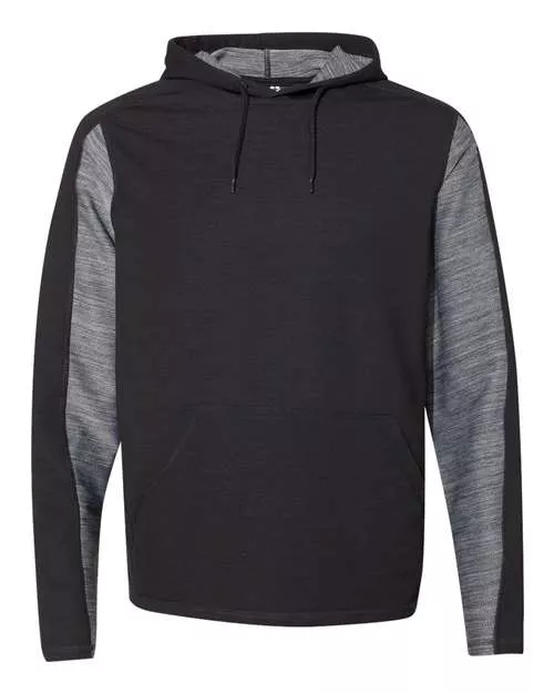 J. America 8435J Omega Stretch Hooded Pullover With Custom Screenprint