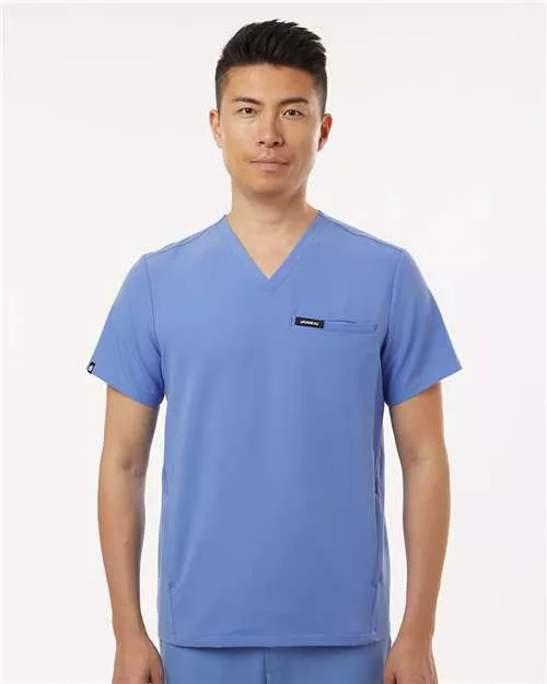 Jaanuu M10002 Men's Platt 3-Pocket Scrub V-Neck Top