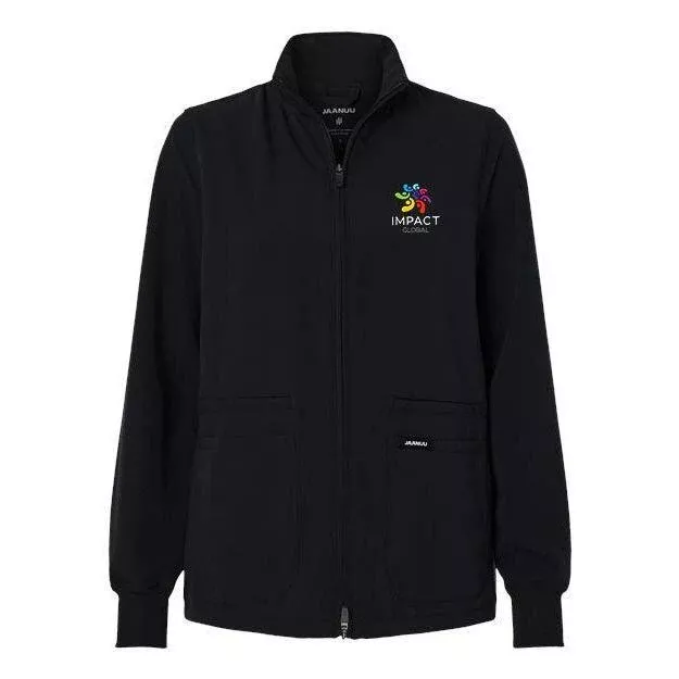 Jaanuu Women’s Ceri Essential Full-Zip 6-Pocket Scrub Jacket