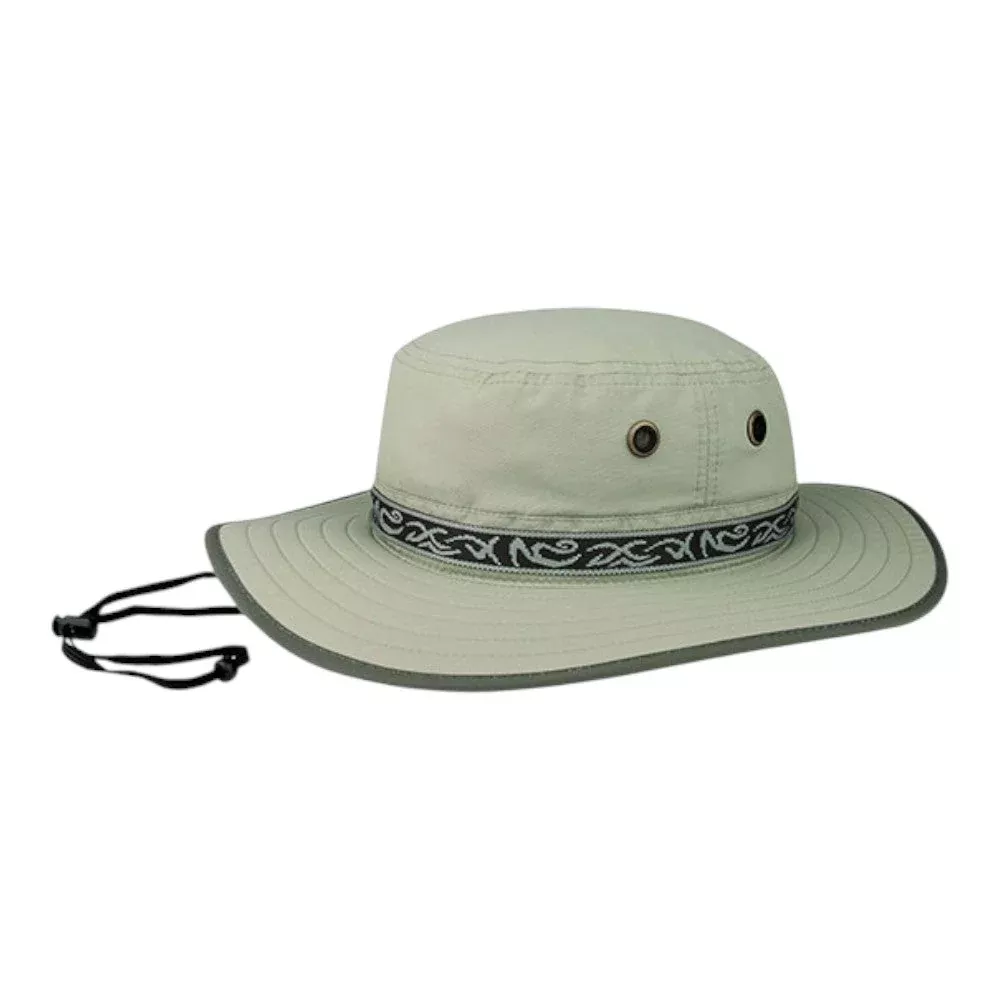 Juniper J7265 Taslon UV Sun Hat with Jacquard Ribbon