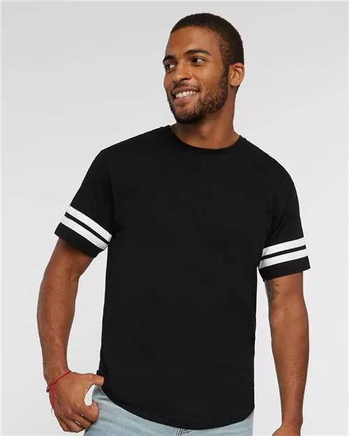 LAT 6937 Football Fine Jersey Tee With Custom ScreenPrint