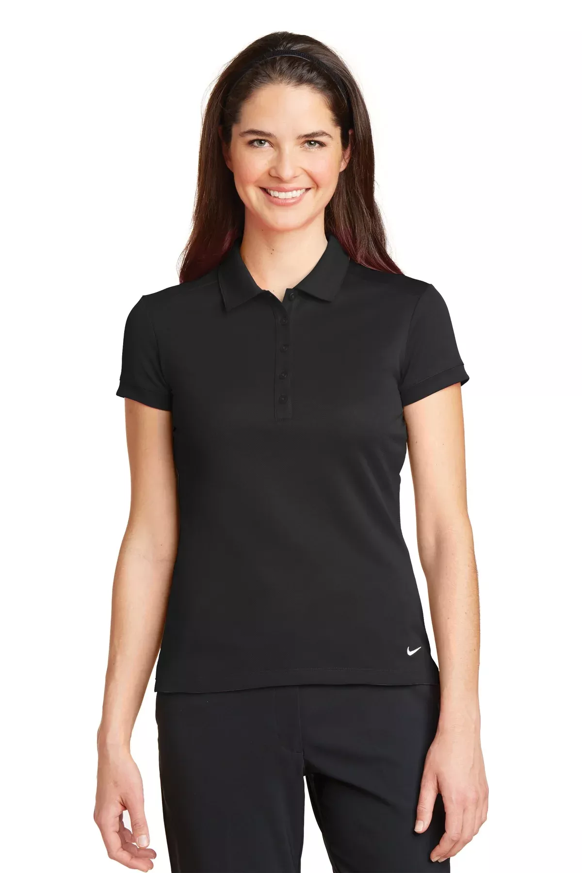 Nike 746100 Women's Dri-FIT Solid Icon Pique Modern Fit Polo With Custom Embroidery