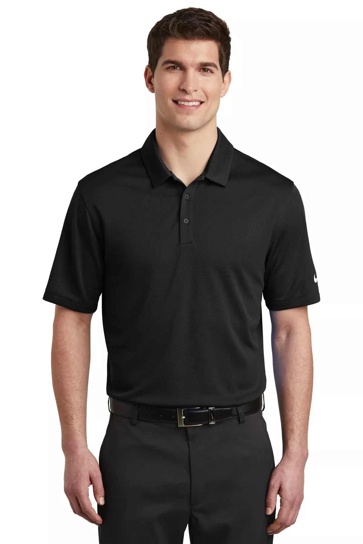 Nike NKAH6266 Dri-FIT Hex Textured Polo With Custom Embroidery