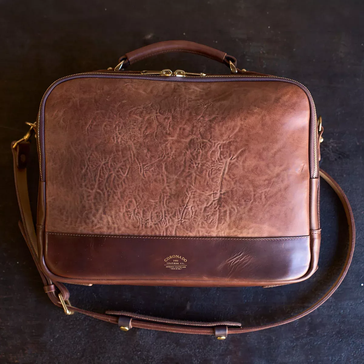 No.541 Chicago Shell Briefcase | Horween Tumbled Bourbon Cordovan