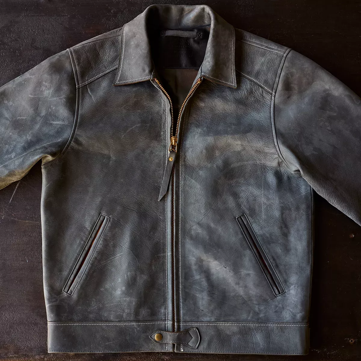 No.69 Union Jacket | Olive-Tanned Horsehide (Charcoal)