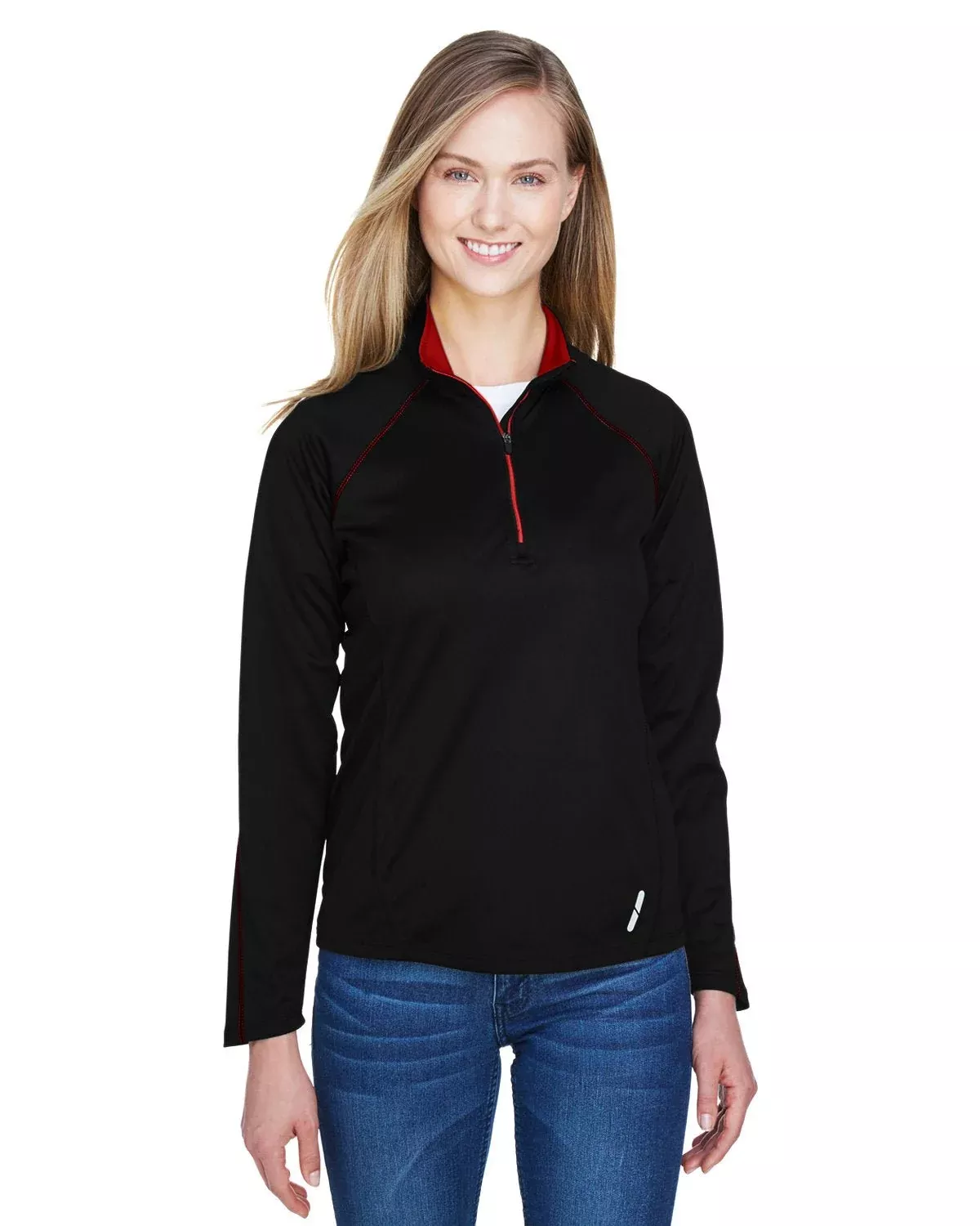 North End 78187 Ladies' Radar Quarter-Zip Performance Long-Sleeve Top