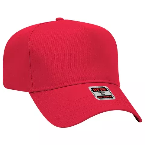 Otto Cap 31-069 - 5 Panel, Mid Profile Baseball Cap - Red