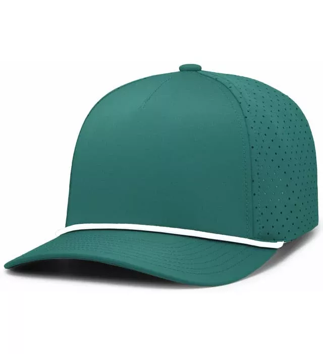 Pacific Headwear - P424 Perforated Snapback - Dark Teal/White