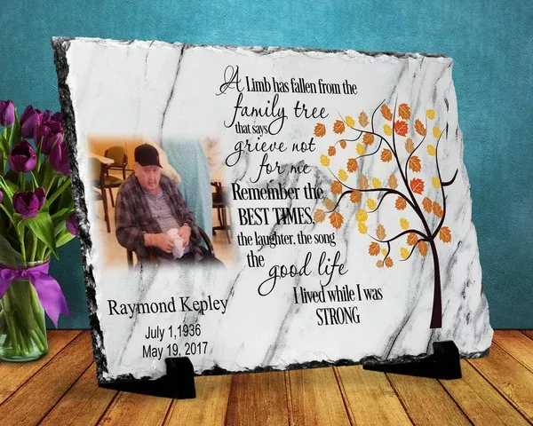 Personalized Memorial Slate Plaque , Custom Memorial Slate Plaque