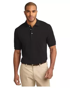 Port Authority K420 Pique Knit Polo Shirt - Black / XS
