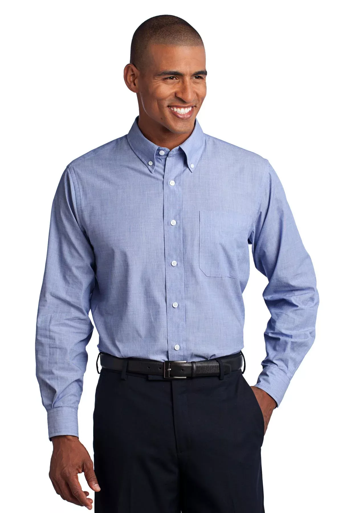 Port Authority TLS640 Tall Crosshatch Easy Care Shirt With Custom Embroidery