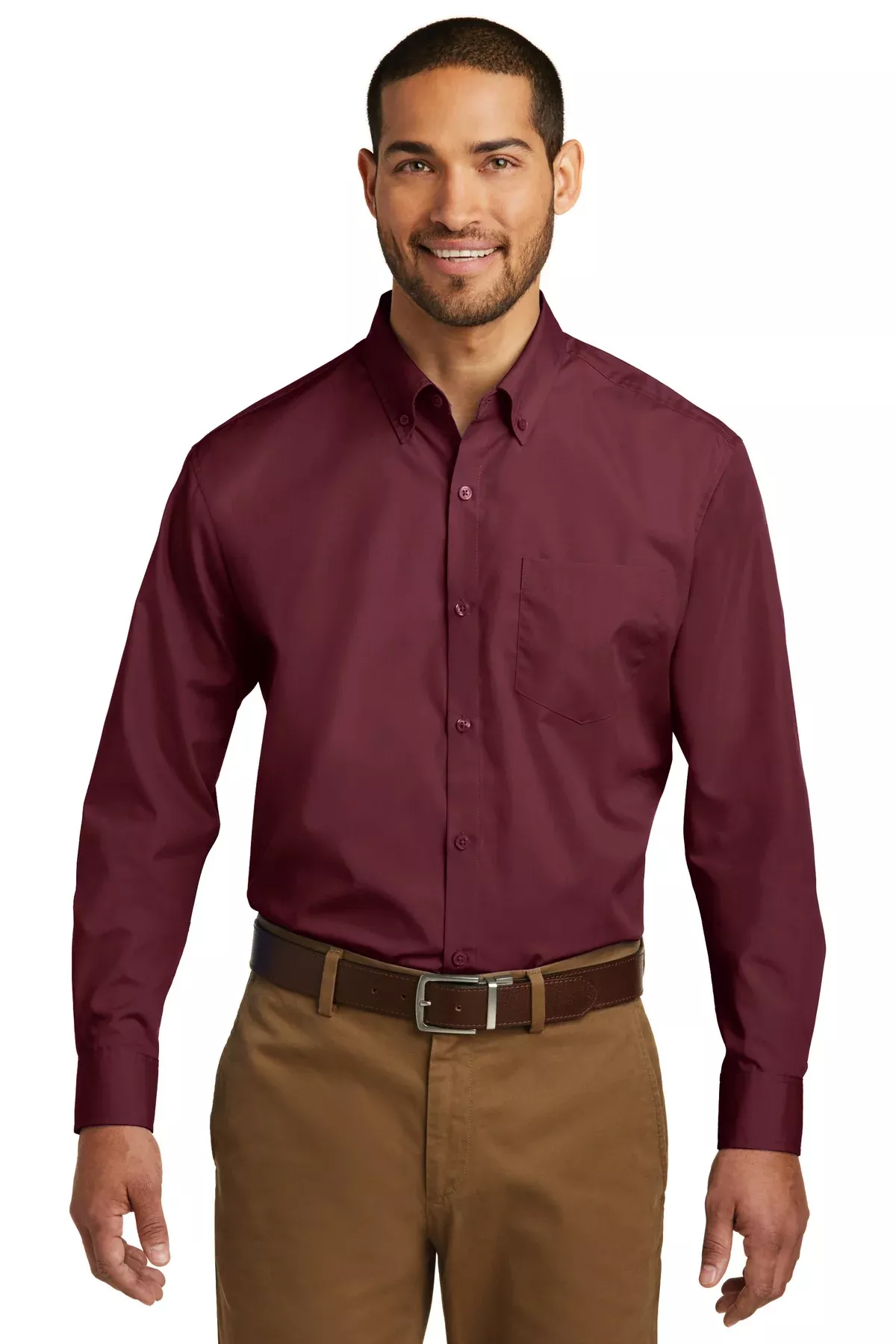 Port Authority W100 | Woven Shirt | Long Sleeve Carefree Poplin