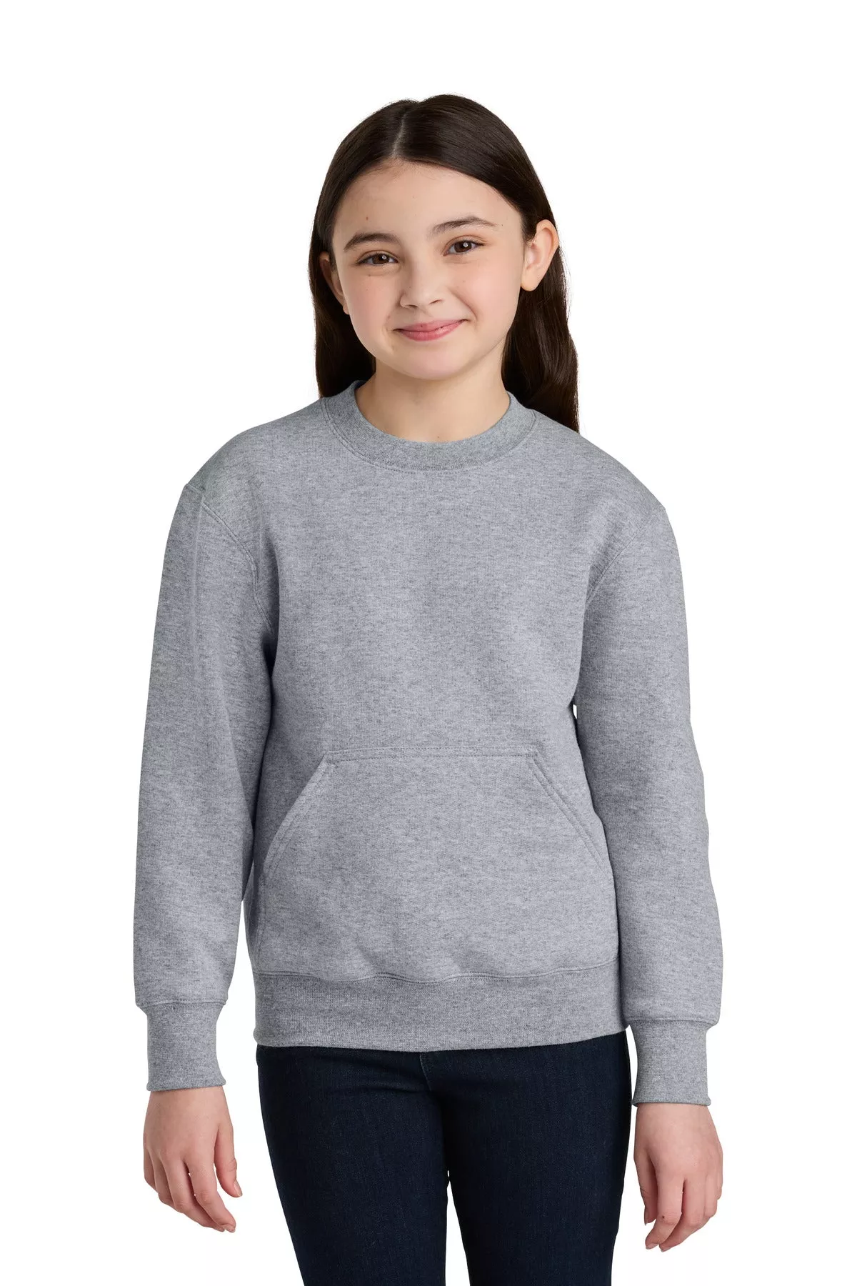 Port & Co PC78YPKT | Crewneck Sweatshirt | Youth Core Fleece Pocket