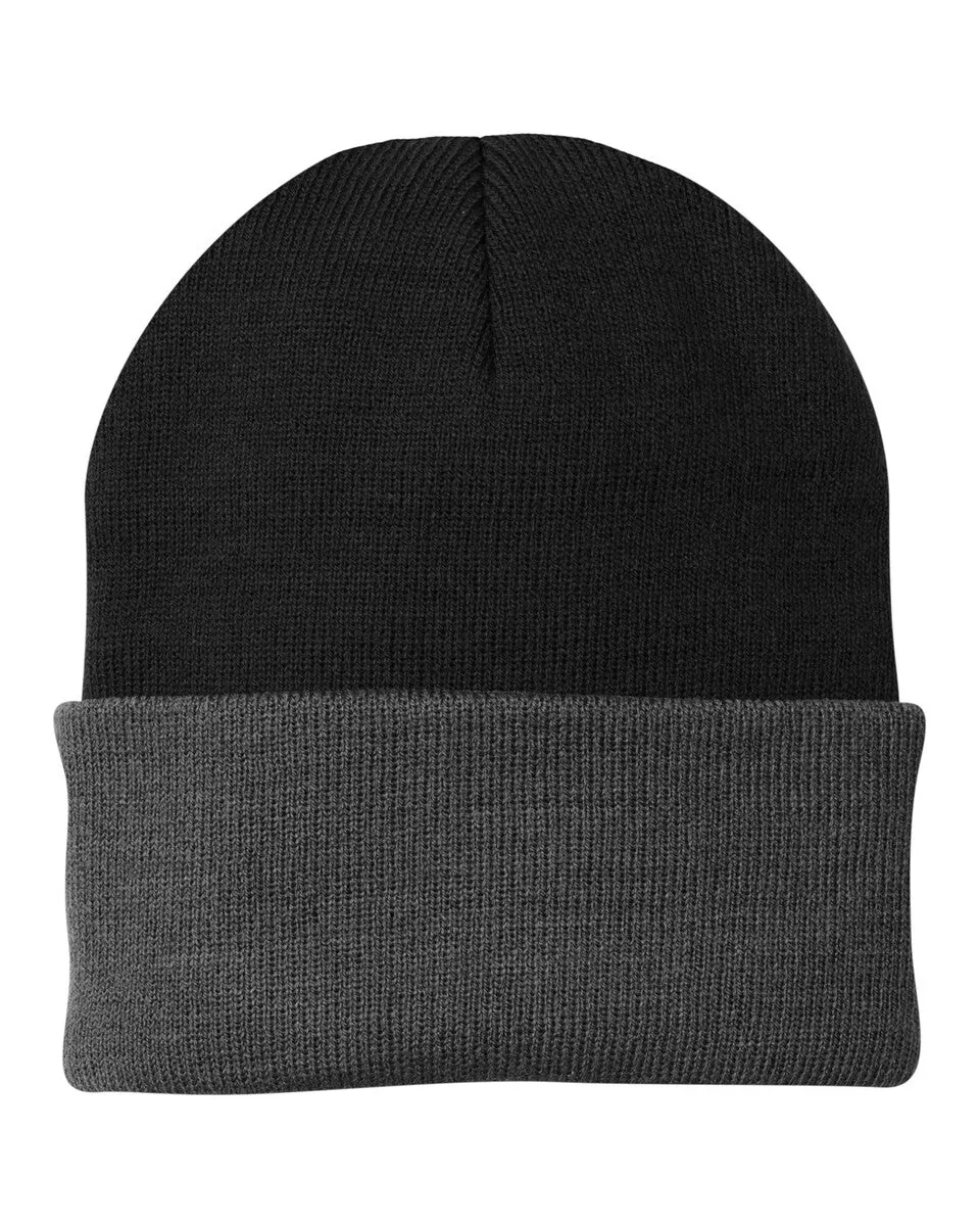 Port & Company CP90 Knit Beanie - black-athletic-oxford