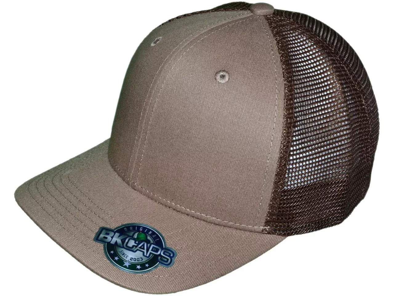 Premium 6 Panel Structured Snapback Trucker Hat with Slight Curve