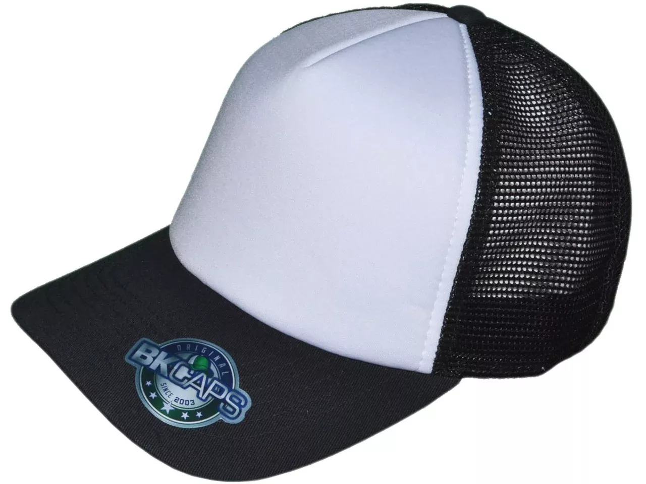 Premium Foam 5 Panel Cotton Front Mesh Back w/Black Underbill Trucker Hat
