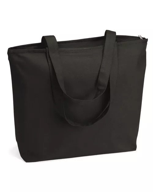 Q-Tees – Tees-24.5L Canvas Zippered Tote