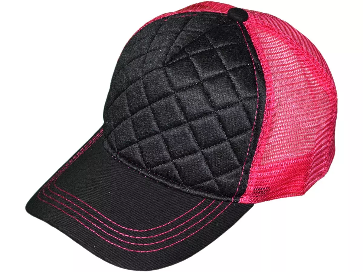 Quilted Foam Mid Profile Trucker Hat with Mesh Back
