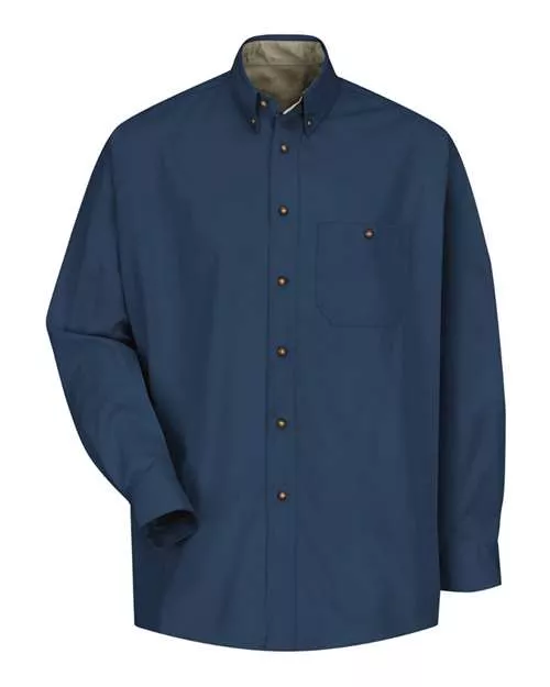 Red Kap SC74 Cotton Contrast Dress Shirt With Custom Embroidery