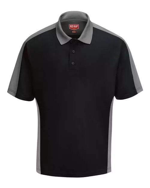 Red Kap SK54 Short Sleeve Performance Knit Two Tone Polo With Custom Embroidery