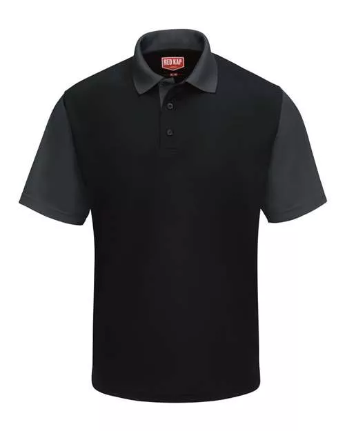 Red Kap SK56 Short Sleeve Performance Knit Color-Block Polo With Custom Embroidery