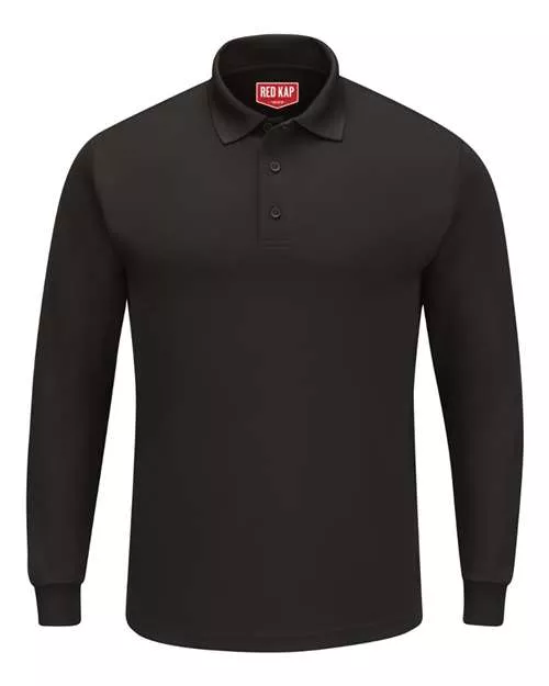 Red Kap SK6L Long Sleeve Performance Knit Polo With Custom Embroidery