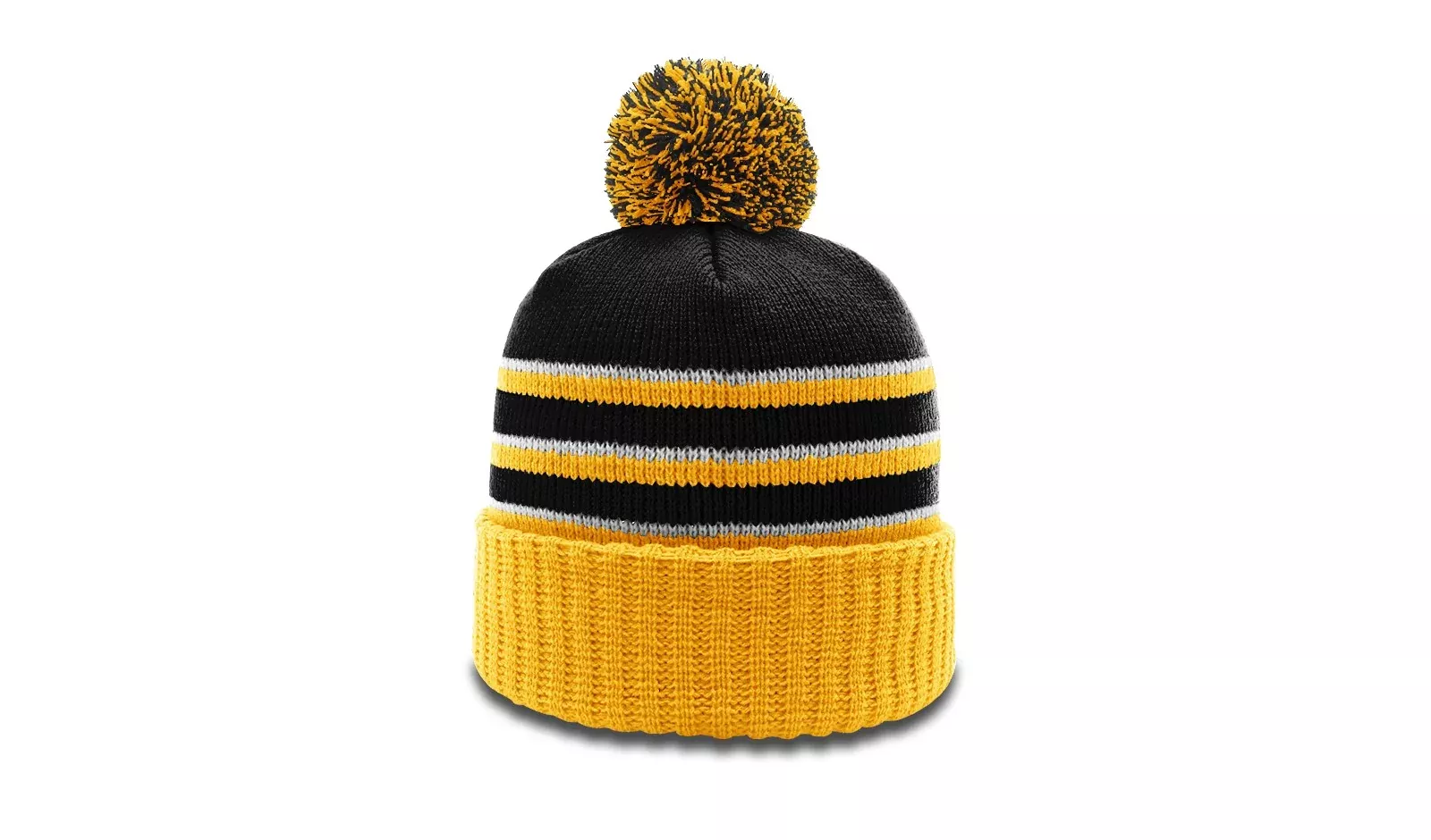 Richardson 134 Striped Beanie with Cuff & Pom