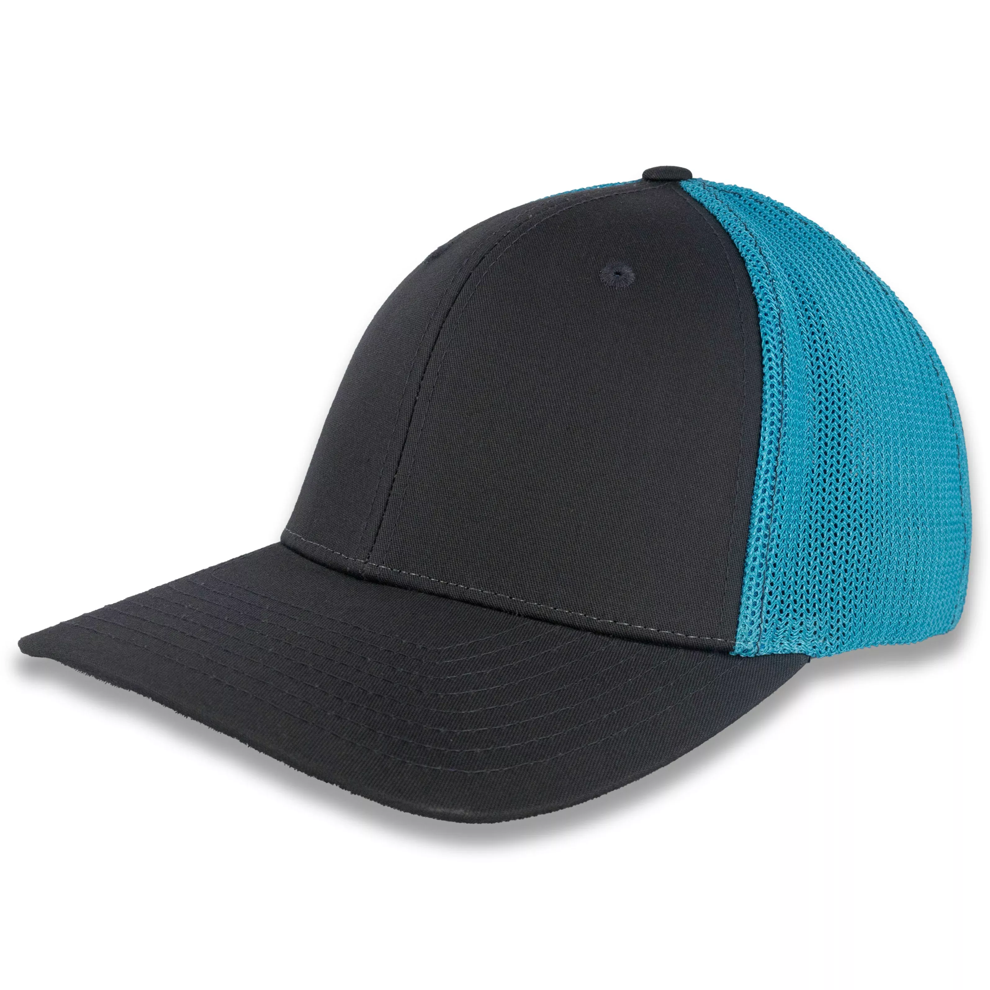 Richardson R-Flex Trucker Cap - Charcoal/Neon Blue