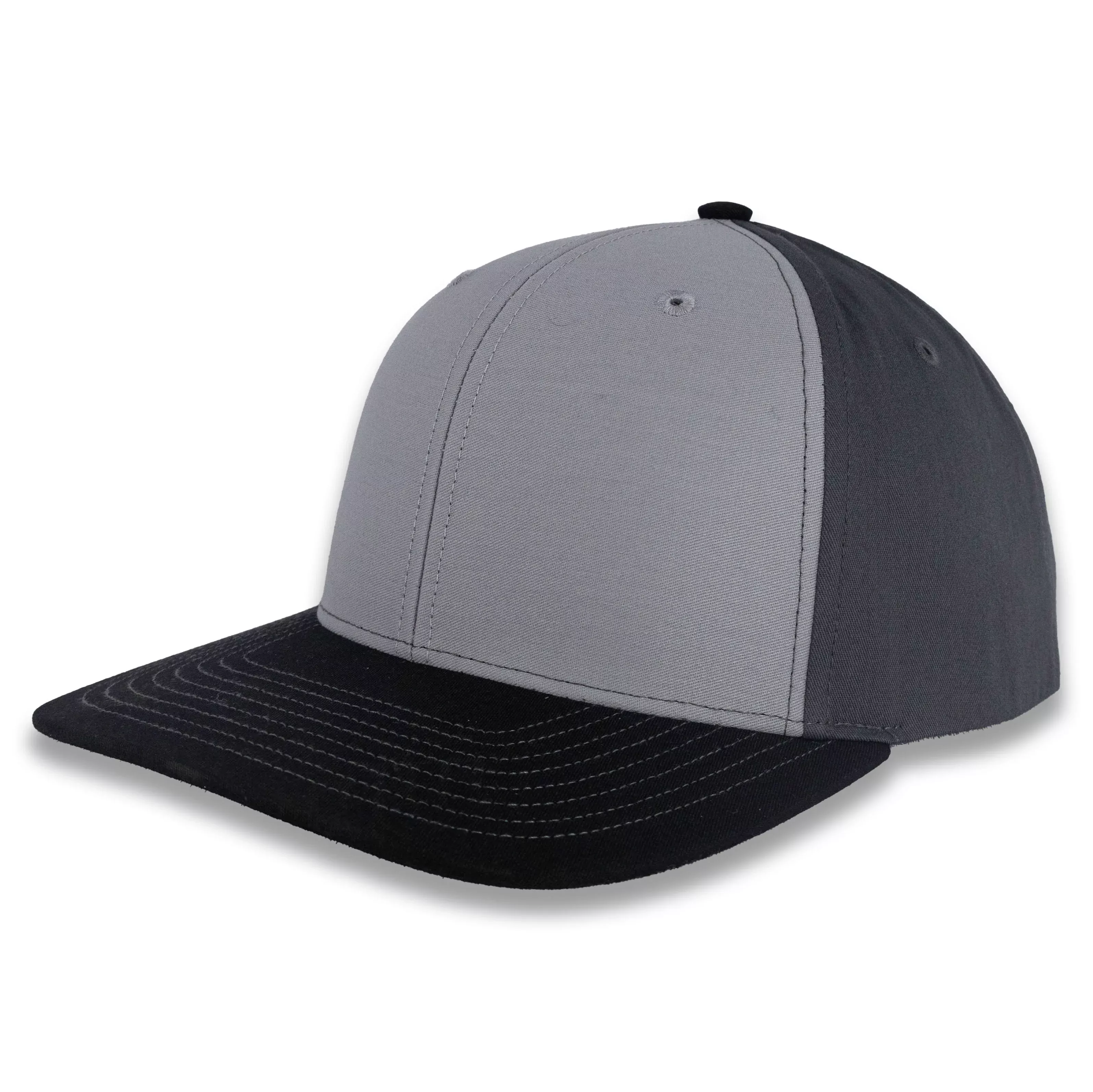 Richardson Tri-Color Twill Trucker - Gray/Charcoal/Black