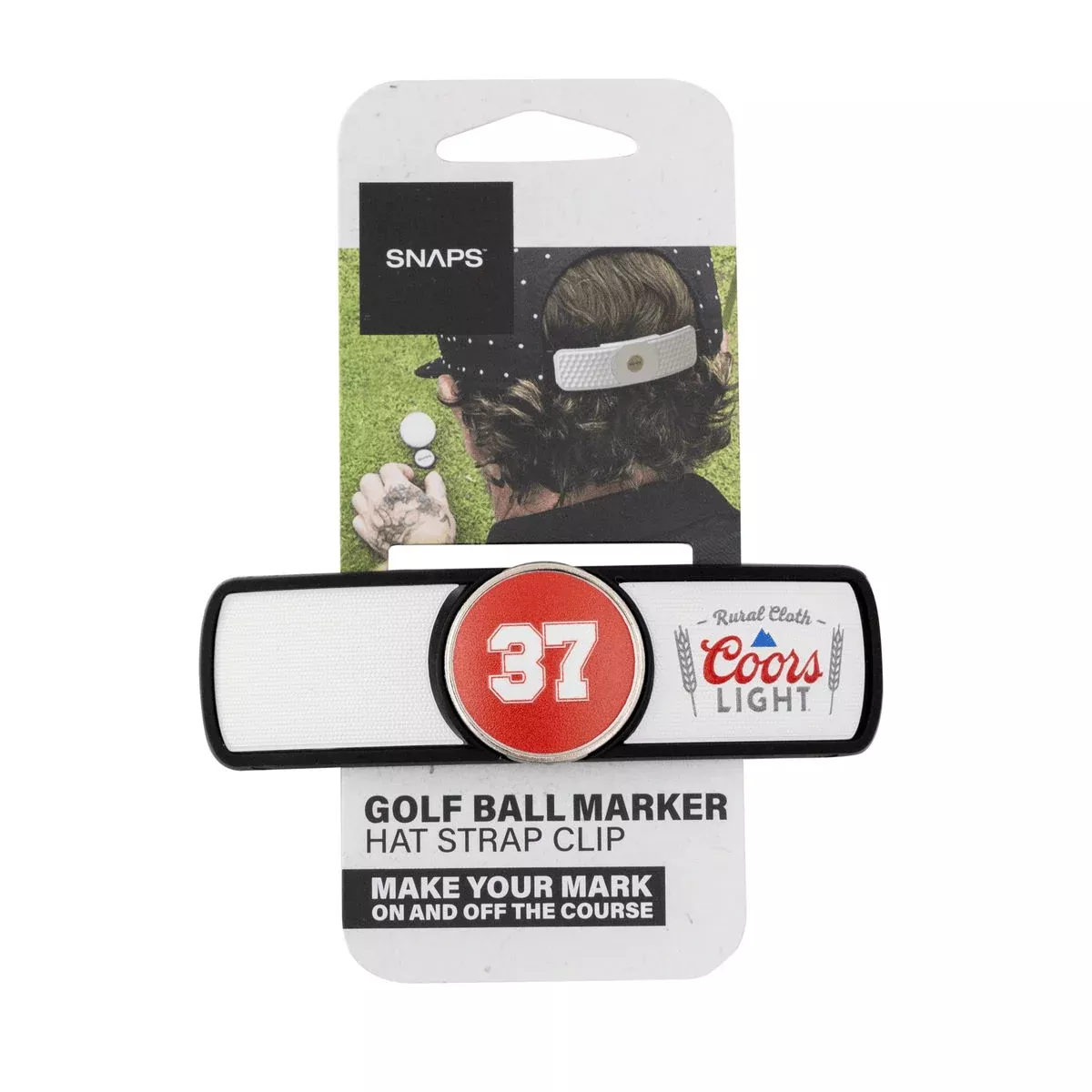 Snaps - Imprinted Golf Hat Strap Clip w/ Ball Marker