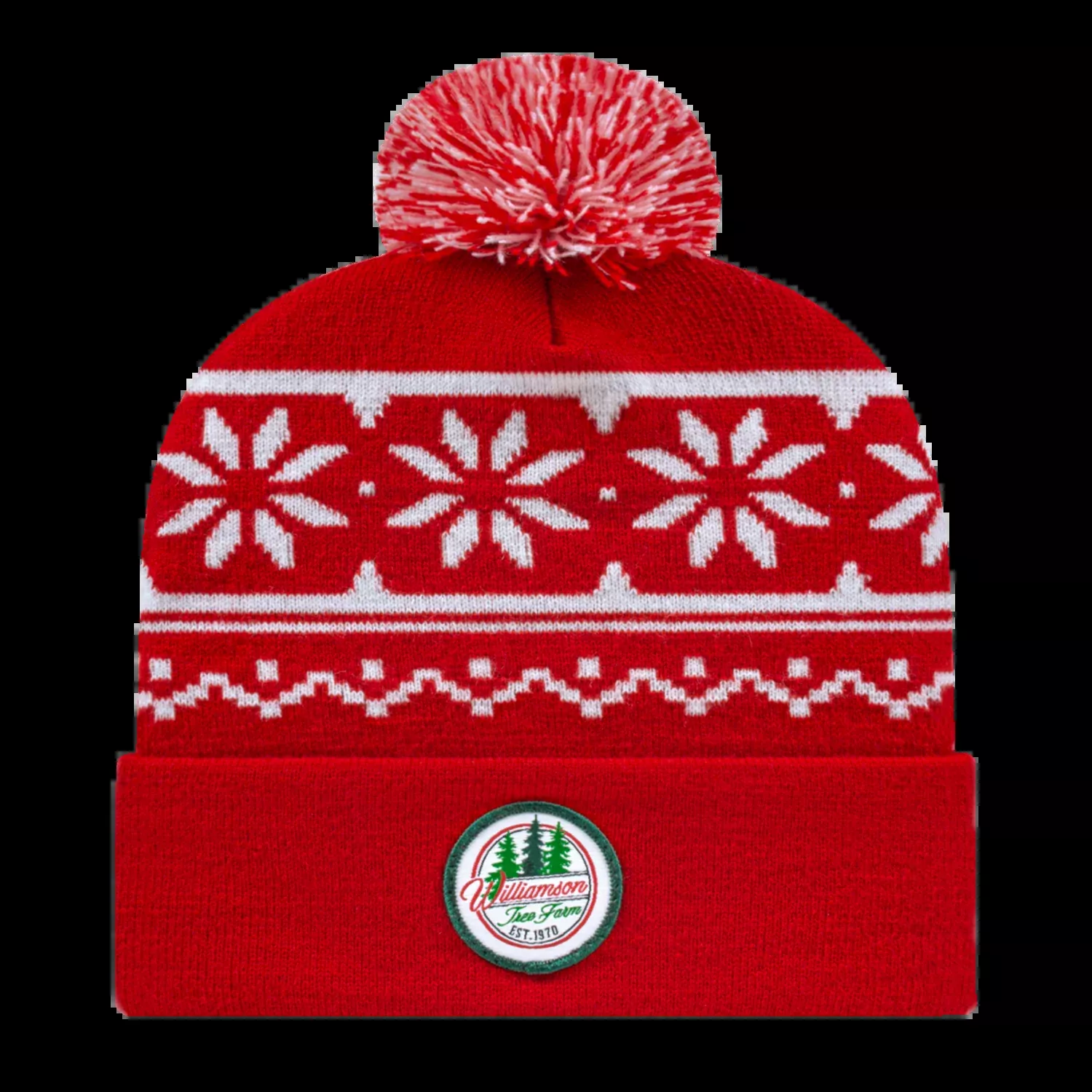 Snowflake Knit Cap with Cuff