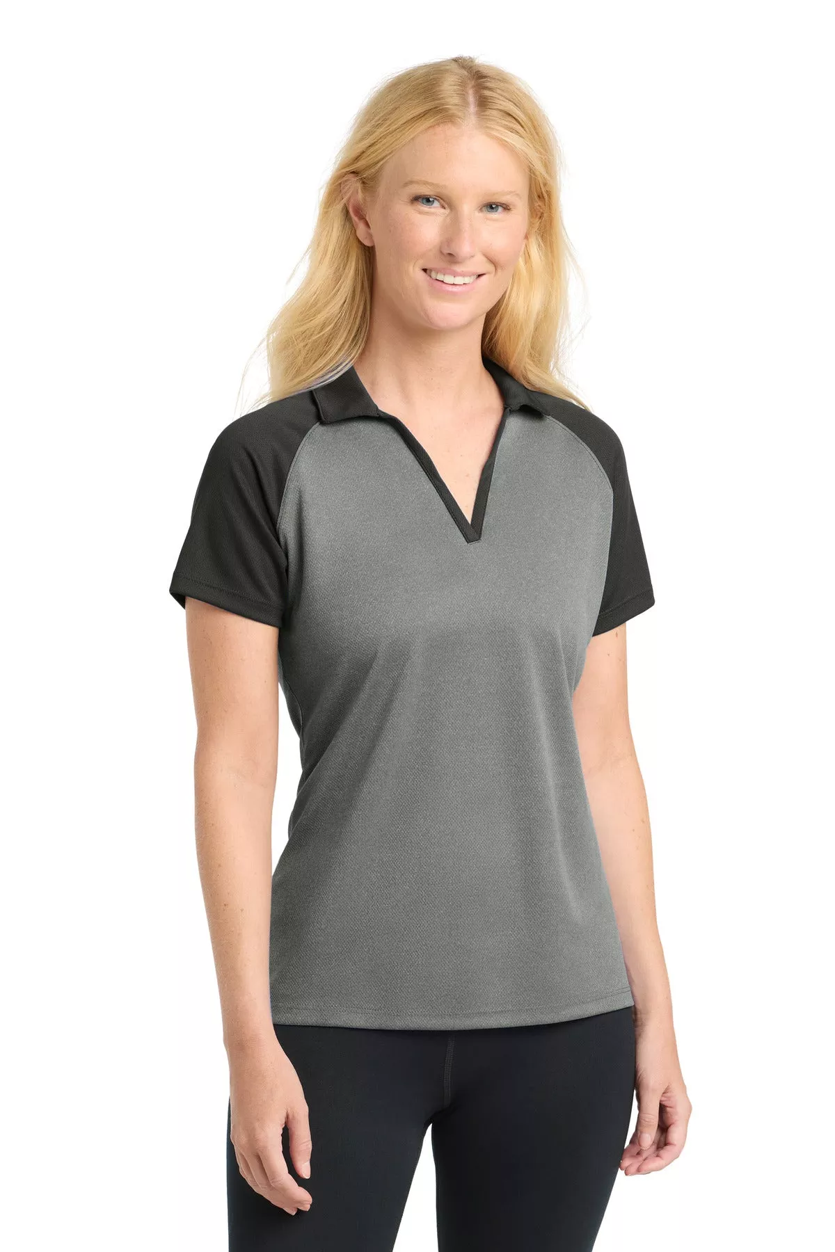 Sport-TekWomen's PosiChargeRacerMeshRaglan Heather Block Polo