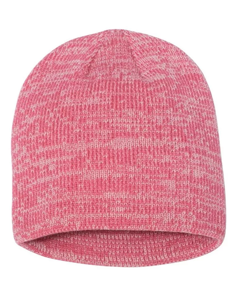 Sportsman SP03 - 8" Marled Beanie - Black/ Dark Grey