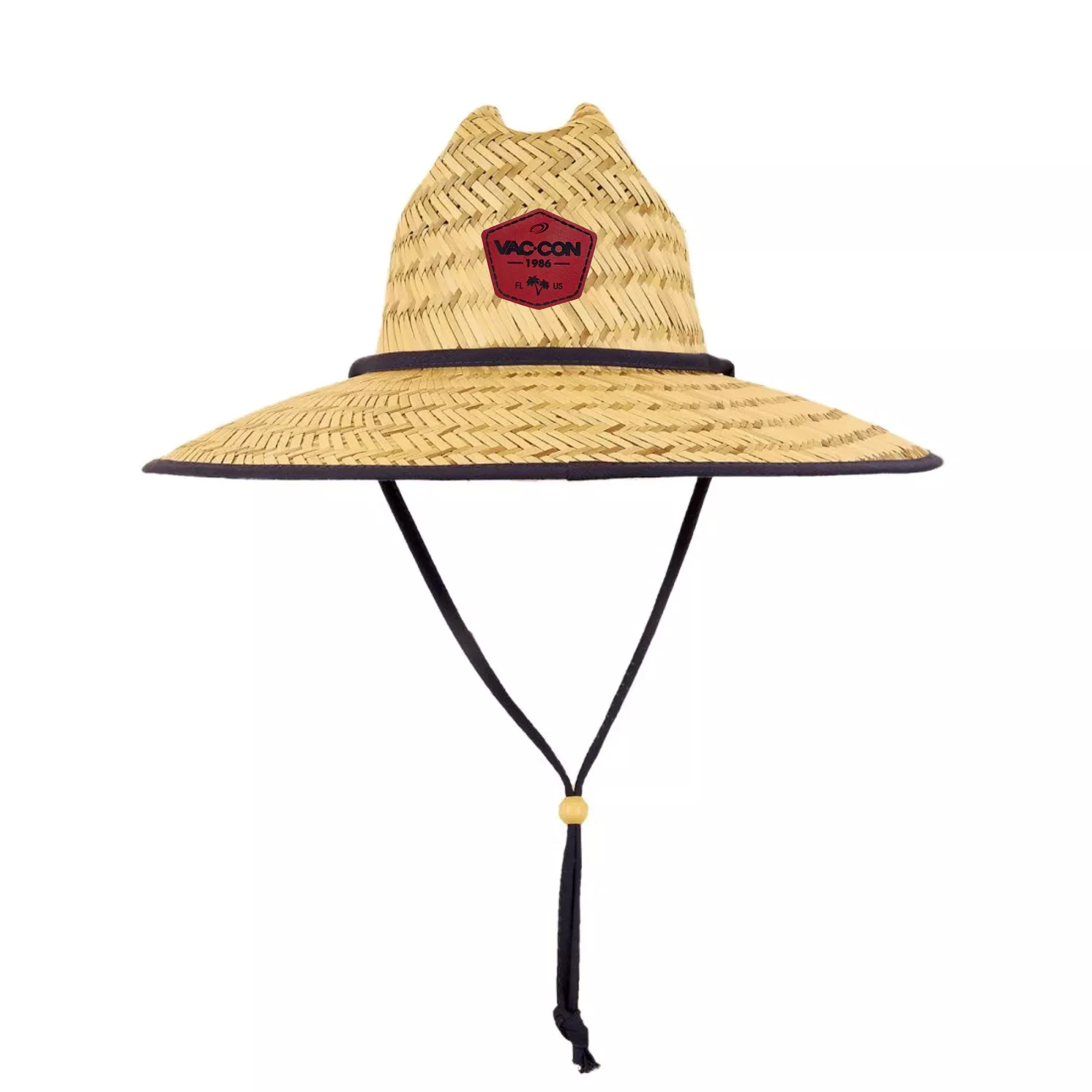 Straw Lifeguard Hat With Vac-Con Leather Patch