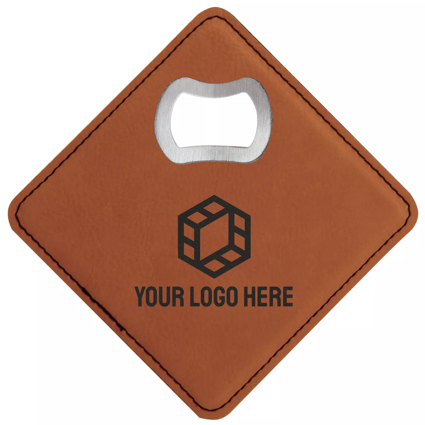 [Swag Store Ready] Custom Square Vegan Leather Bottle Opener Coaster