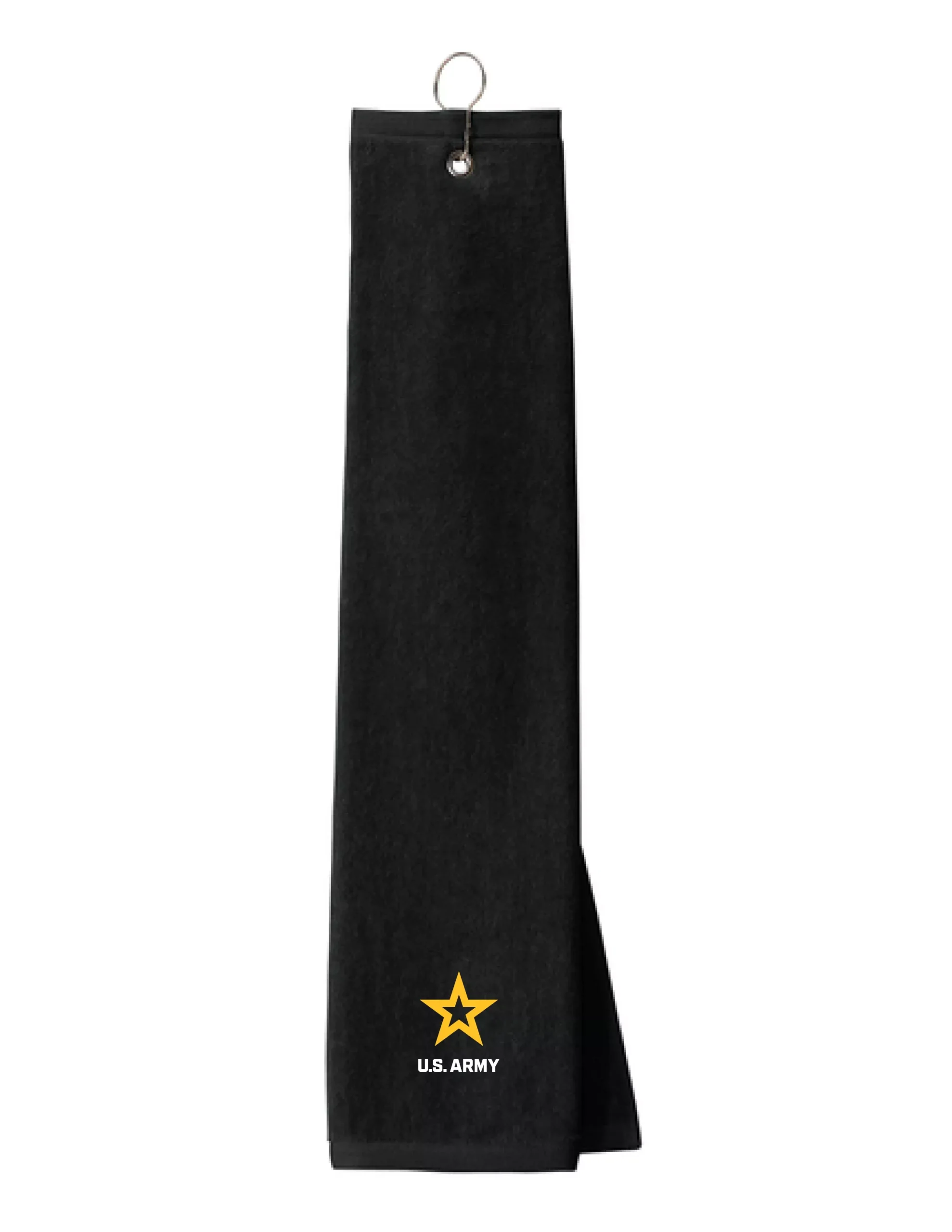 U.S. Army Embroidered Grommeted Tri-Fold Golf Towel (Black)