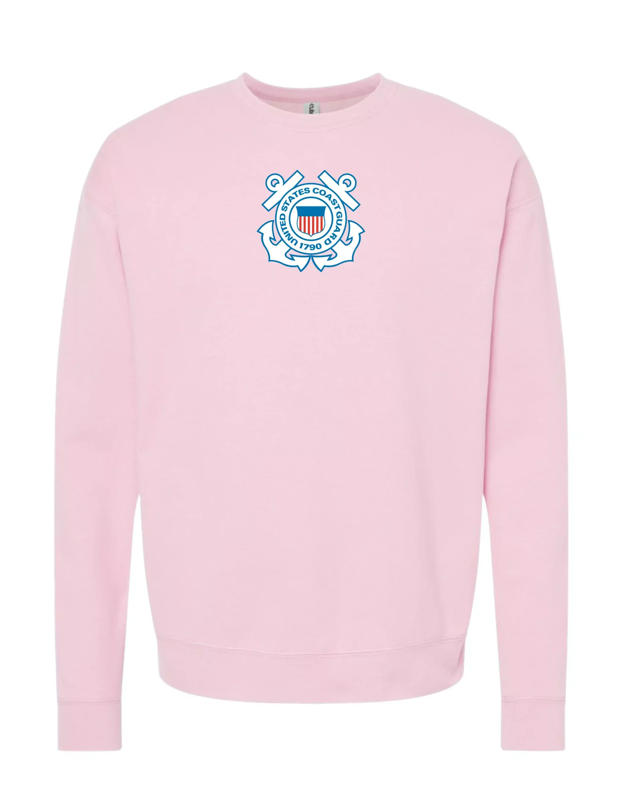 U.S. Coast Guard Fleece Crewneck Sweatshirt (Light Pink)