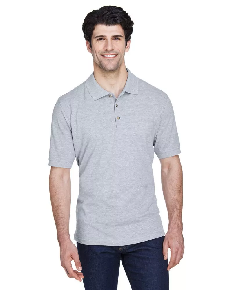UltraClub 8535 - Men's Classic Piqué Polo - Heather Grey