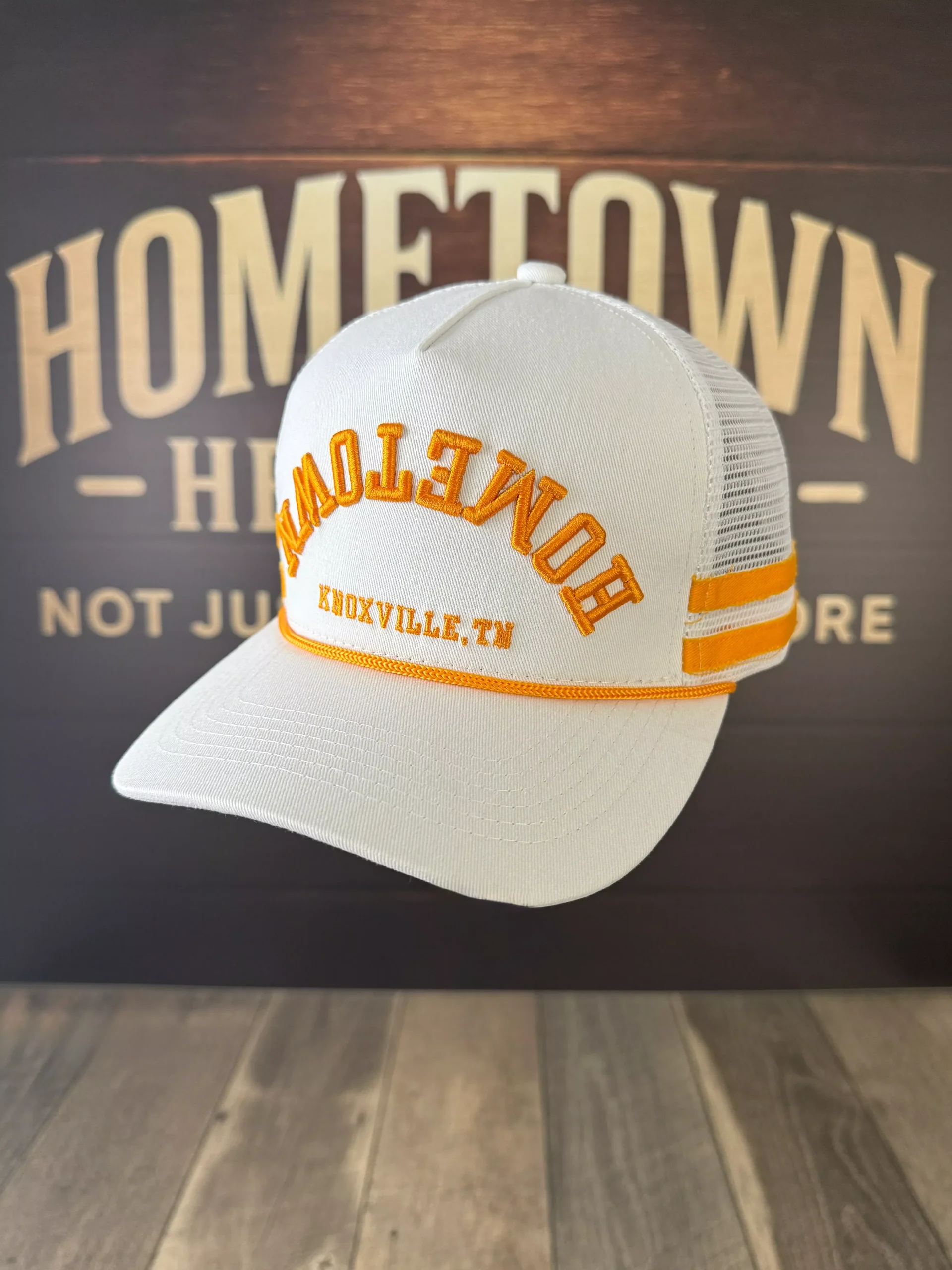 Upside Down Hometown Knoxville Hat – White with Orange Accents