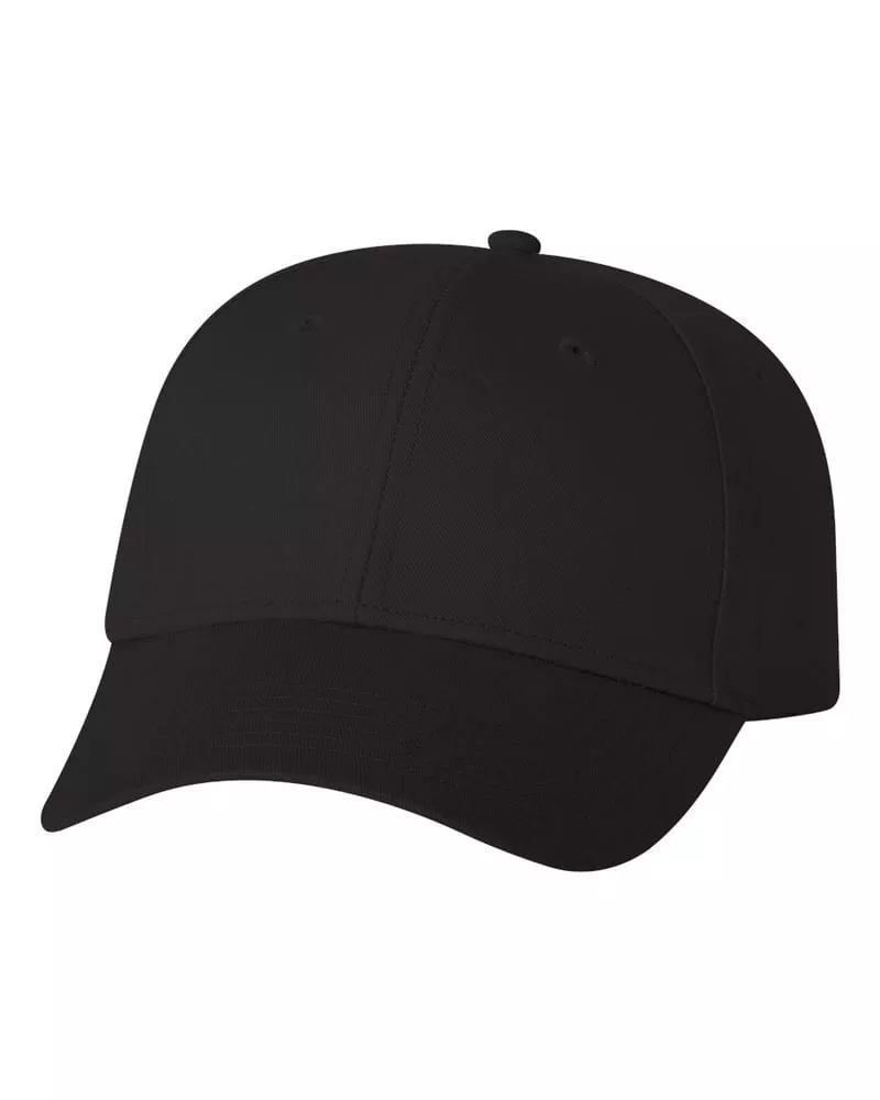 Valucap VC100 - Structured Cotton Twill Cap with Plastic Tab Closure - Black