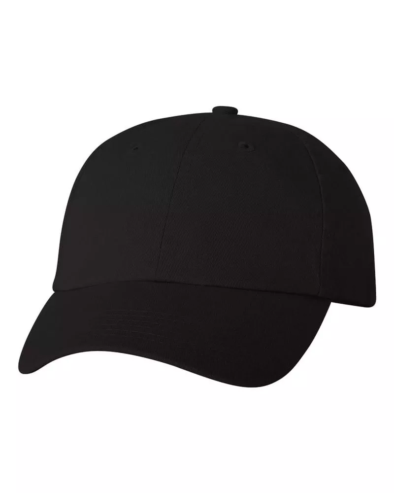 Valucap VC300A - Adult Bio-Washed Unstructured Cap - Black